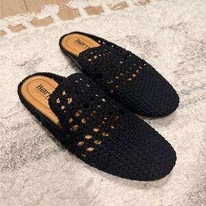 Born Black Woven Slip-On Mule Clogs